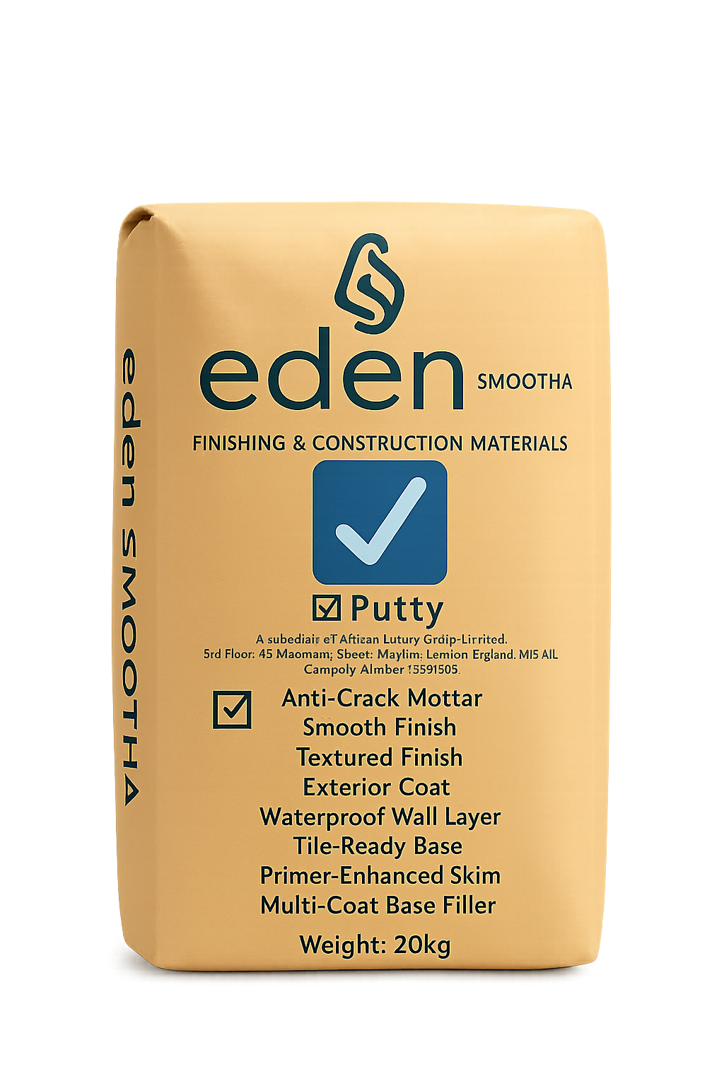 Eden Smootha™ Wall Putty – Premium Finishing Material (20kg )